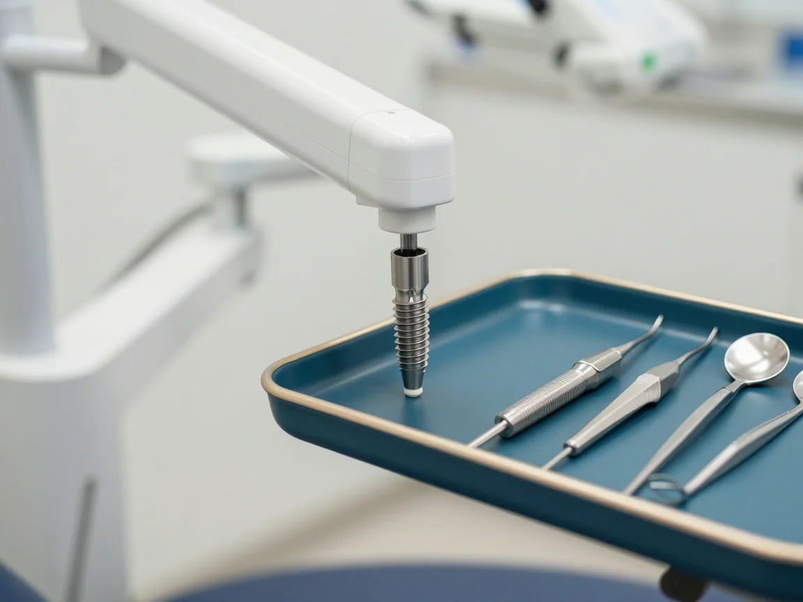 Detalhe de ambiente clínico para ortodontia e implantes